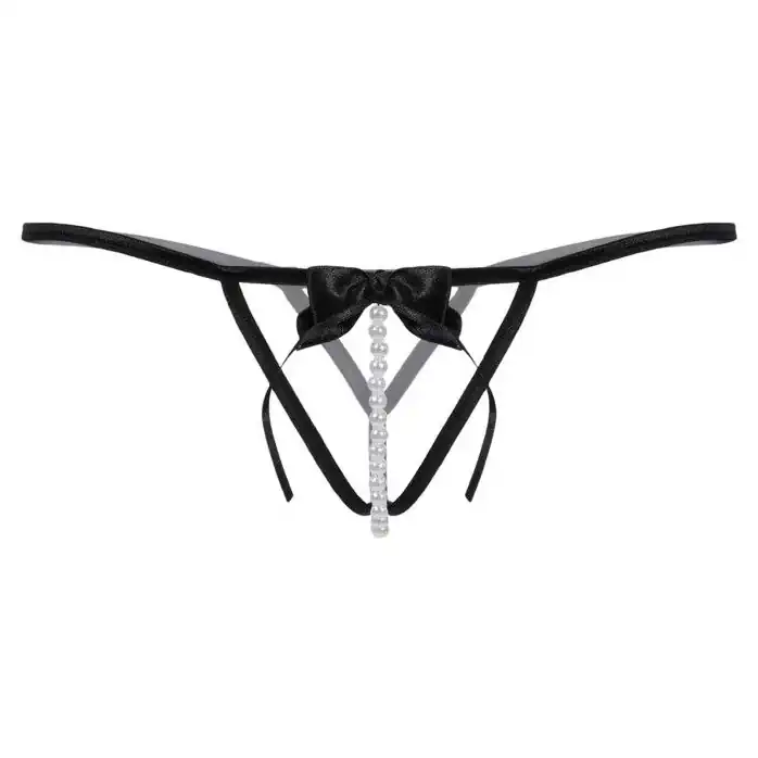Трусики-стринг с ниткой бусин - Pants Thongs. Фотография 4.
