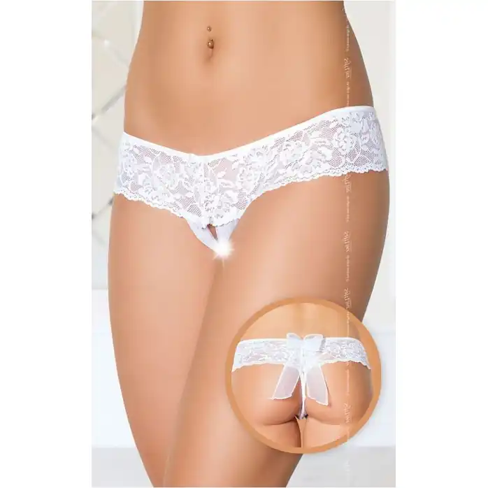 Трусики с бантиком сзади и прорезью - Pants Thongs. Фотография 2.