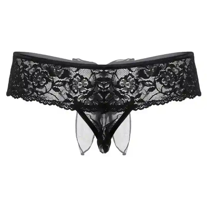 Трусики с бантиком сзади и прорезью - Pants Thongs. Фотография 5.