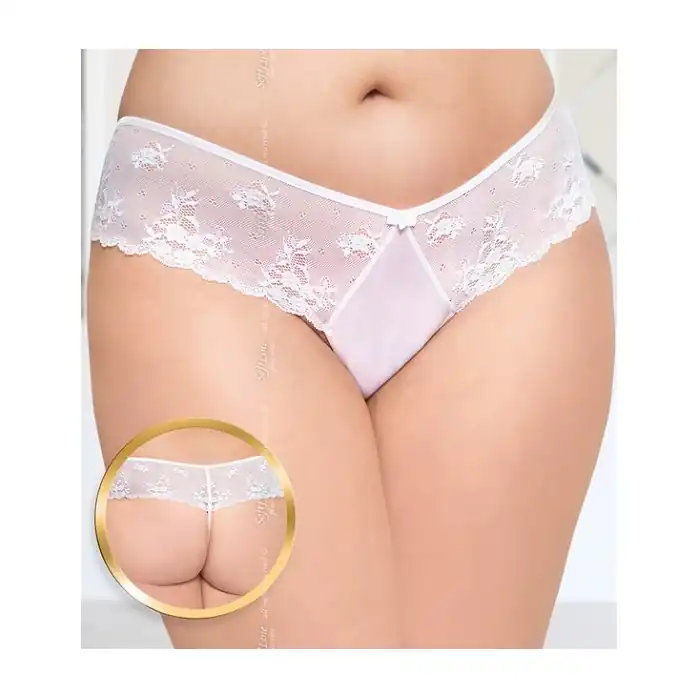 Кружевные трусики-стринг с широким пояском - Pants Thongs. Фотография 2.