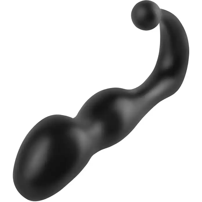 Чёрный С-образный анальный стимулятор Deluxe Perfect Plug - 14 см - Anal Fantasy Collection. Фотография 2.