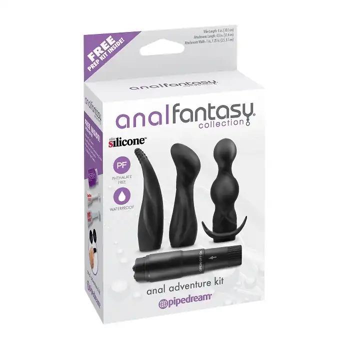 Набор для анального секса - вибратор и три заменяемых насадки - Anal Fantasy Collection. Фотография 2.