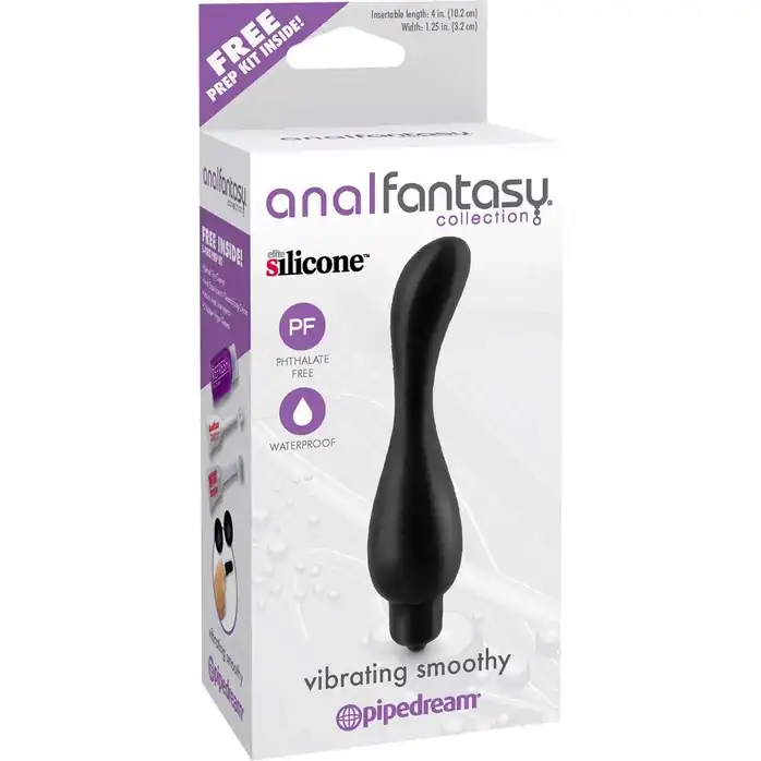 Анальный вибростимулятор с загнутой головкой Vibrating Smoothy - 13,4 см - Anal Fantasy Collection. Фотография 2.