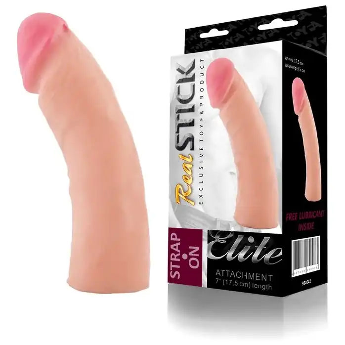 Телесный фаллоимитатор-насадка - 17,5 см - RealStick Elite