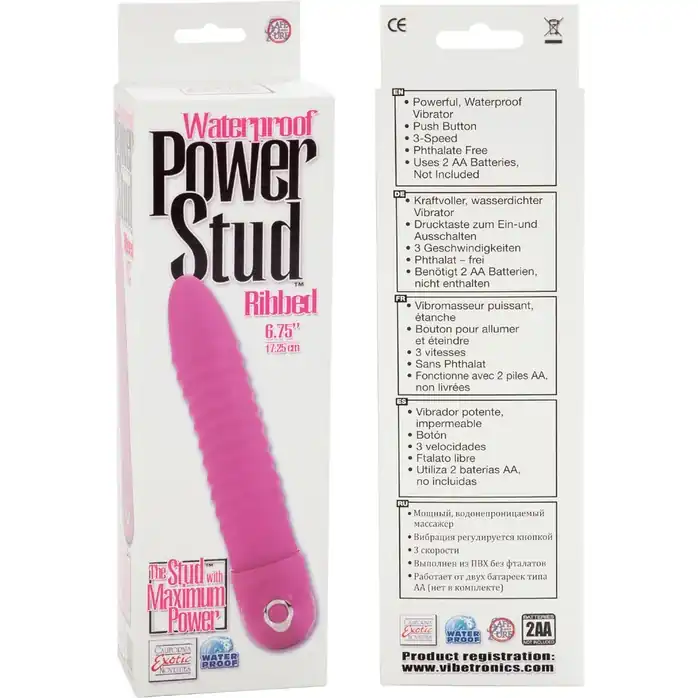 Вибромассажер Power Stud Ribbed Vibes - 17,3 см - Studs. Фотография 5.