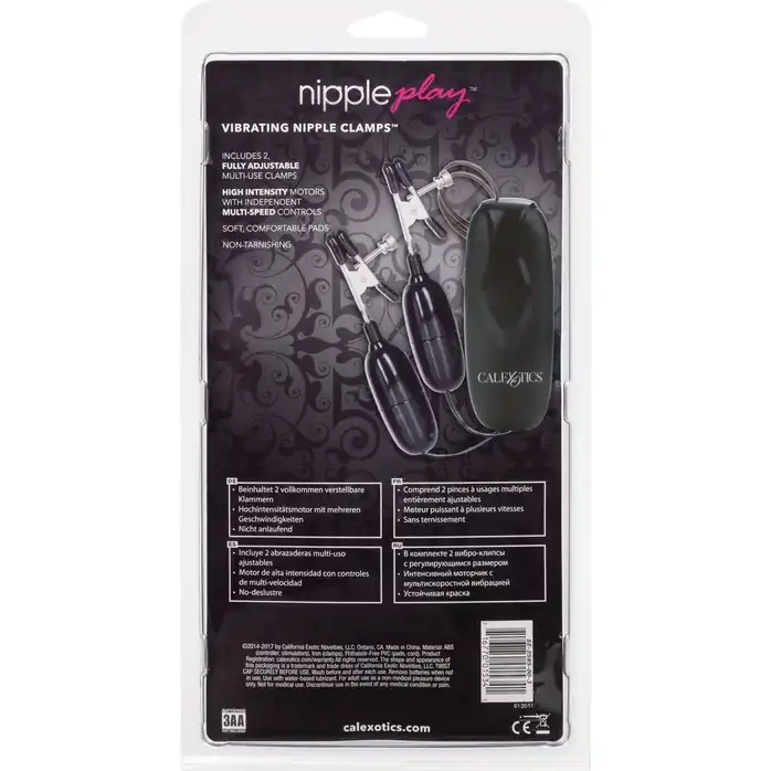 Зажимы на соски Vibrating Nipple Clamps с вибрирующими подвесками - Nipple Play. Фотография 5.