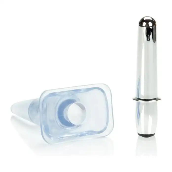 Голубая анальная пробка Vibrating High Intensity Probe - 9,5 см - Anal Toys. Фотография 4.