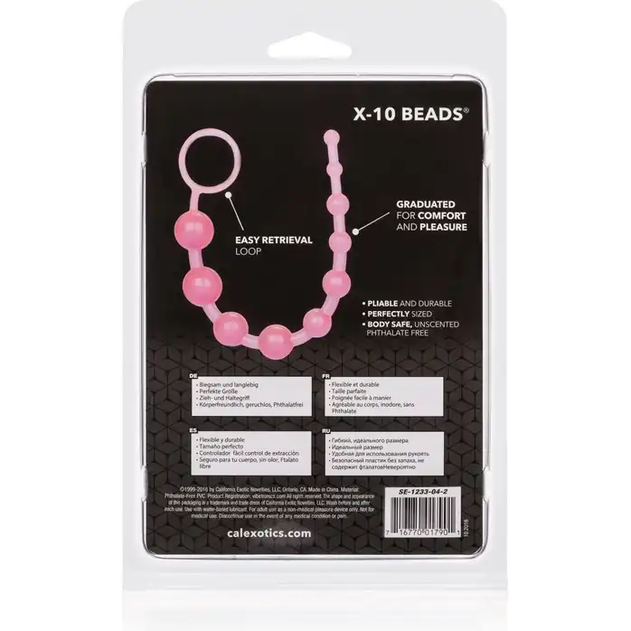 Розовая анальная цепочка X-10 BEADS - 28 см - Beads. Фотография 4.