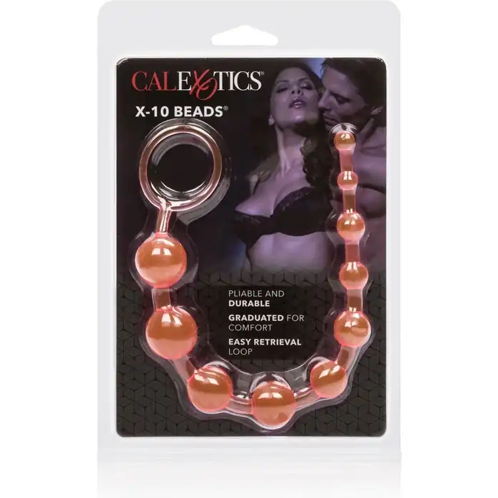 Розовая анальная цепочка X-10 BEADS - 28 см - Beads. Фотография 5.