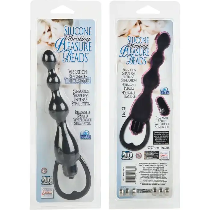 Анальная цепочка Waterproof Vibrating Pleasure Beads - Beads. Фотография 5.