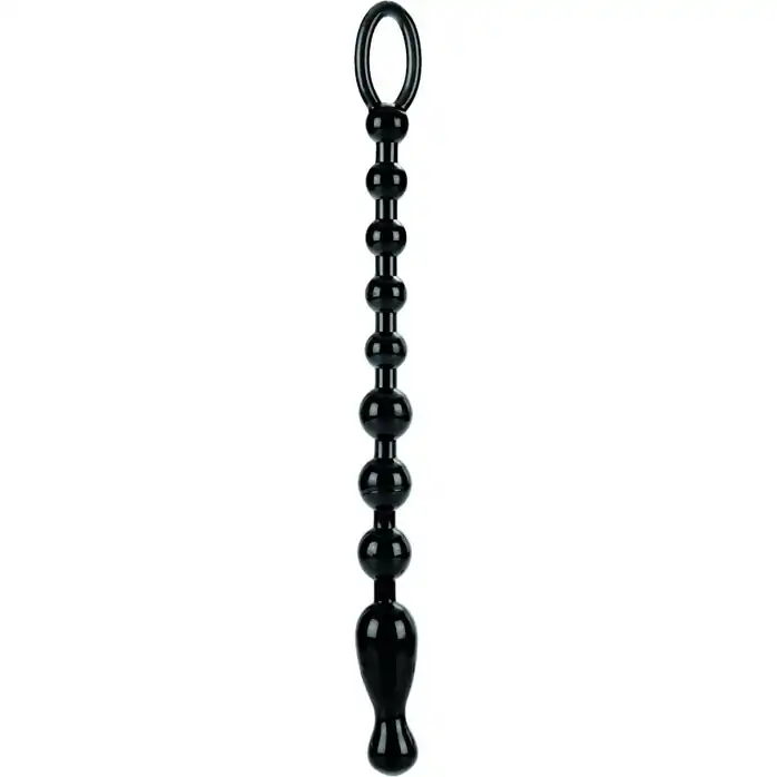 Анальная чёрная цепочка COLT Max Beads - 28 см - Colt