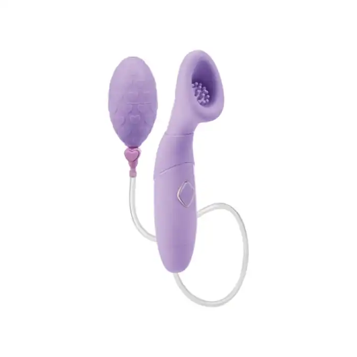 Помпа Waterproof Silicone Clitoral Pump Collection Thea с вибрацией фиолетовая - Dr. Laura Berman Collection. Фотография 3.