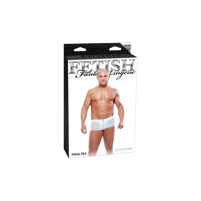 Белые трусы-боксеры на молнии - Fetish Fantasy Lingerie. Фотография 7.