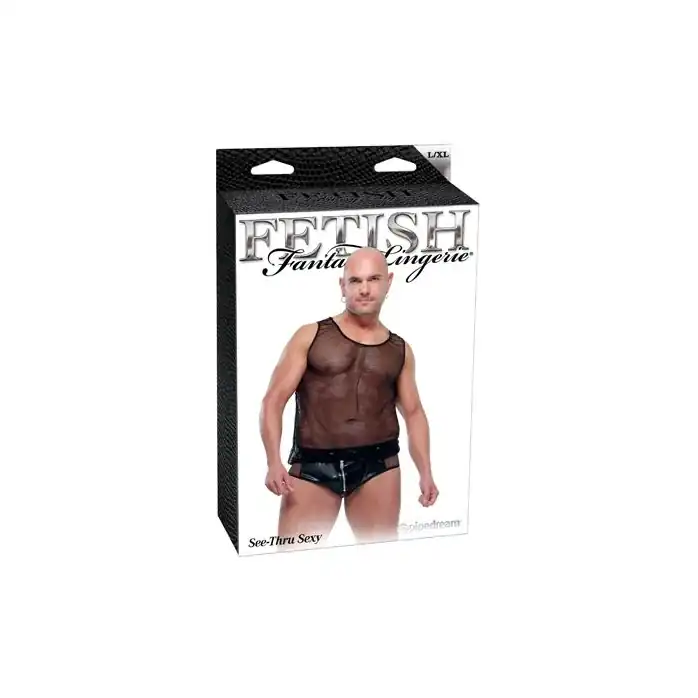 Сексуальный сетевой комплект: майка и трусы - Fetish Fantasy Lingerie. Фотография 6.
