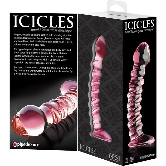 Стеклянный стимулятор ICICLES № 28 - 18 см - Icicles. Фотография 5.