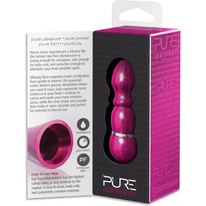 Алюминиевый рельефный вибратор PINK SMALL - 7,5 см - Pure Aluminium. Фотография 5.
