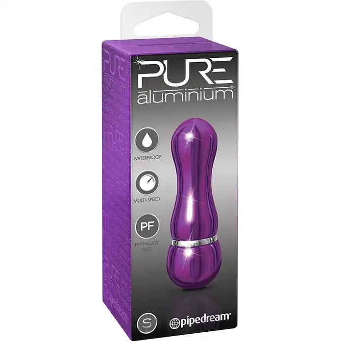 Фиолетовый алюминиевый вибратор PURPLE SMALL - 7,5 см - Pure Aluminium. Фотография 2.