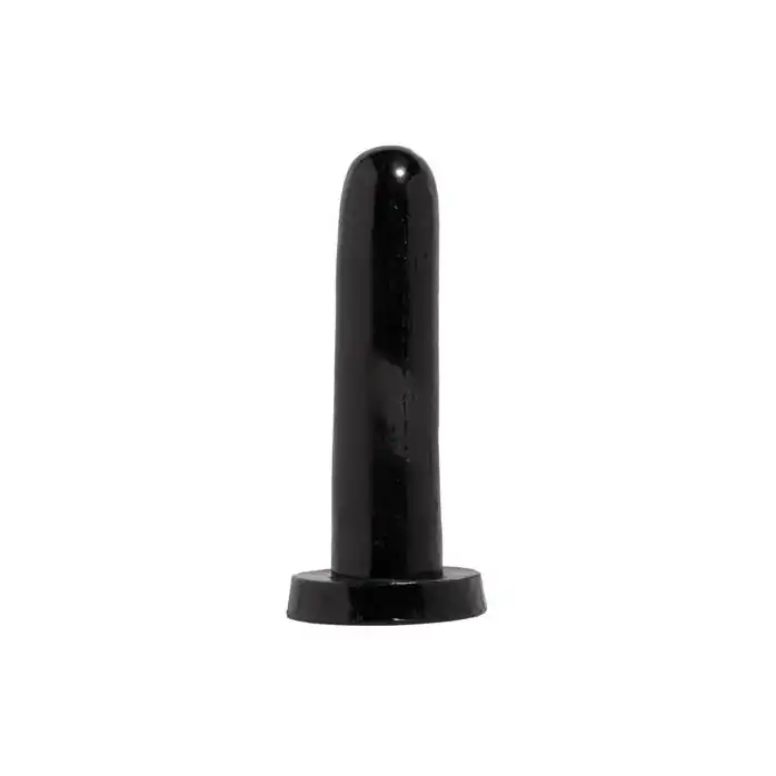 Черный фаллоимитатор SMOOTHY BASIX - 13,3 см - Basix Rubber Works. Фотография 2.