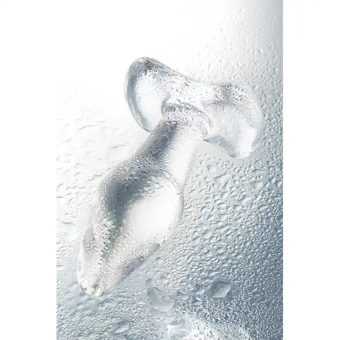 Стеклянная анальная втулка с ограничителем - 10,5 см - Sexus Glass. Фотография 6.