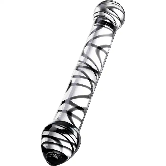 Стеклянный фаллоимитатор из прозрачного стекла со спиралями - 20,5 см - Sexus Glass. Фотография 3.