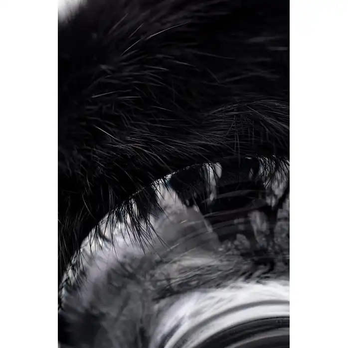 Стеклянная анальная втулка с черным хвостиком - 13,5 см - Sexus Glass. Фотография 4.