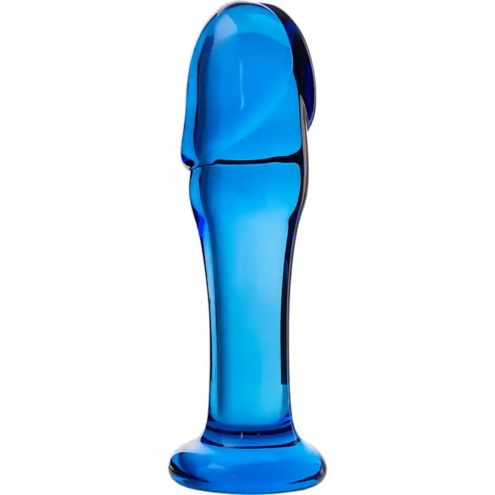 Синяя стеклянная анальная втулка - 13 см - Sexus Glass