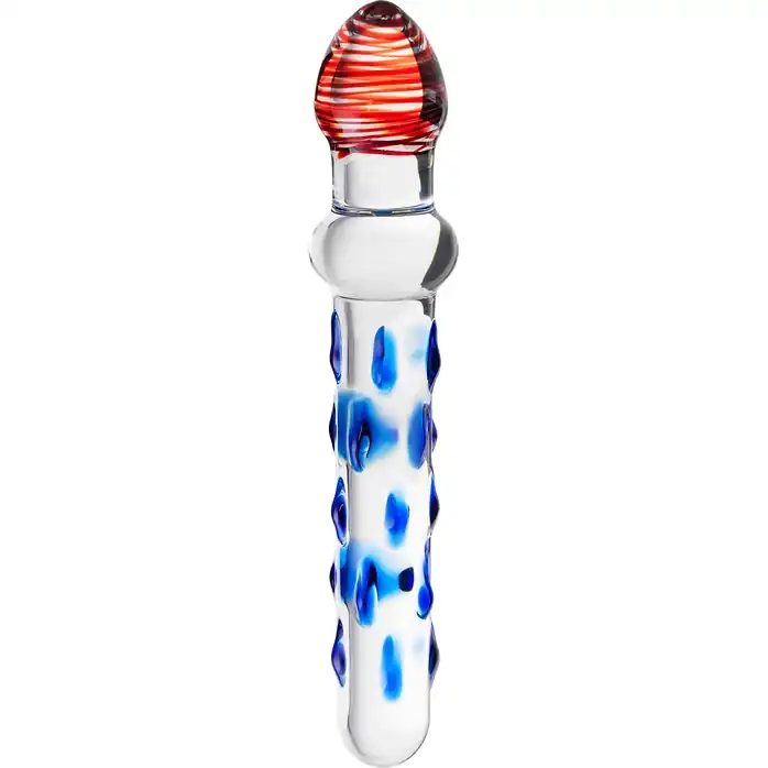 Стеклянный двусторонний фаллоимитатор с шишечками - 20 см - Sexus Glass