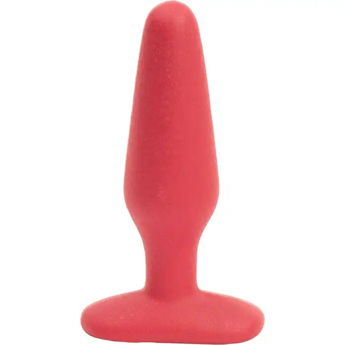 Шероховатая анальная пробка Butt Plugs No Skid Slim/Medium Red - 13,9 см - The Classics