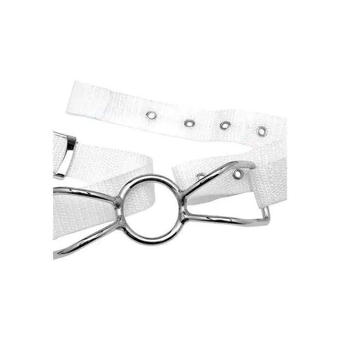 Расширитель для рта Asylum Patient Mouth Restraint with Metal Bit белого цвета - Asylum. Фотография 4.