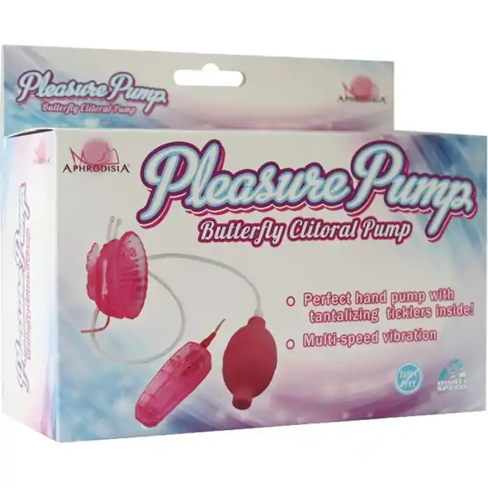 Фиолетовая помпа с вибрацией Pleasure Pump Butterfly Clitoral. Фотография 2.