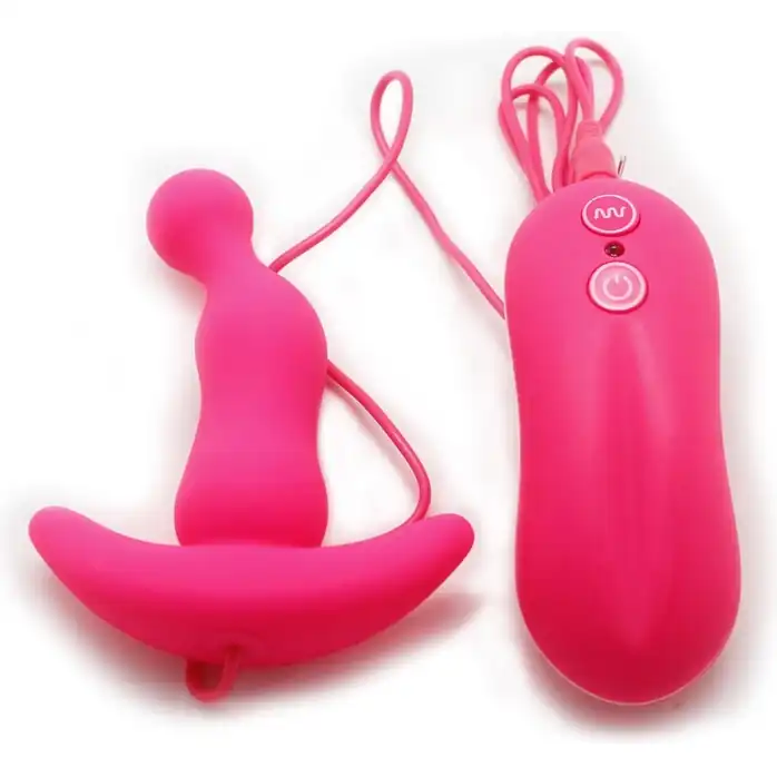 Розовый анальный стимулятор Balls Style Vibrating Anal Plug. Фотография 4.