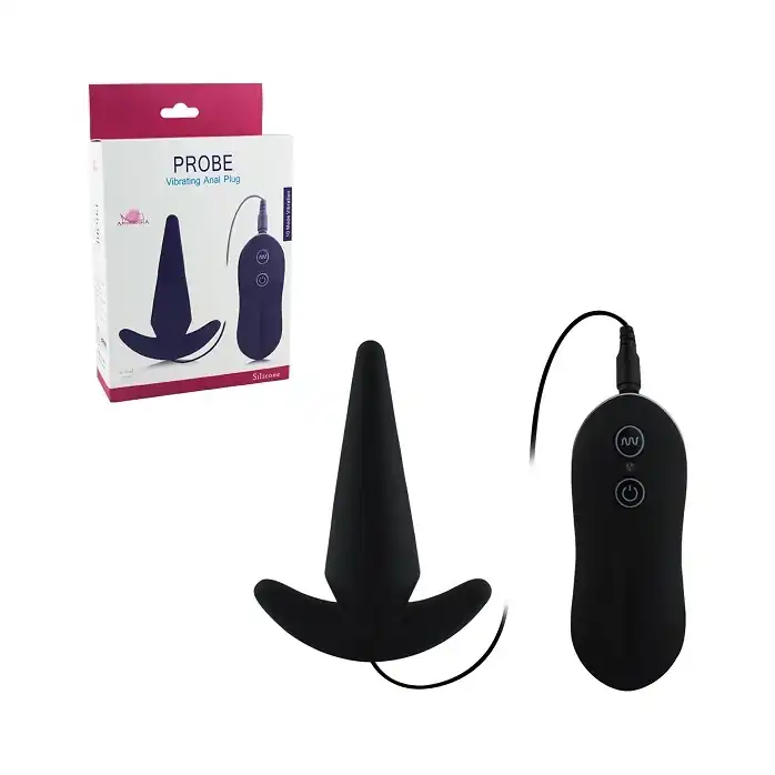 Чёрный вибростимулятор Probe Vibrating Anal Plug для анальной стимуляции