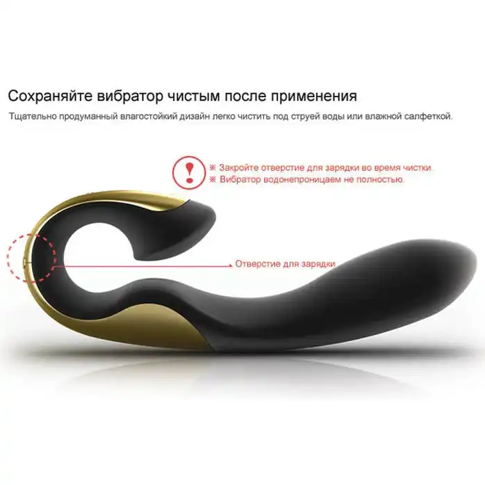 Черный с золотым вибратор ZINI ROAE. Фотография 8.