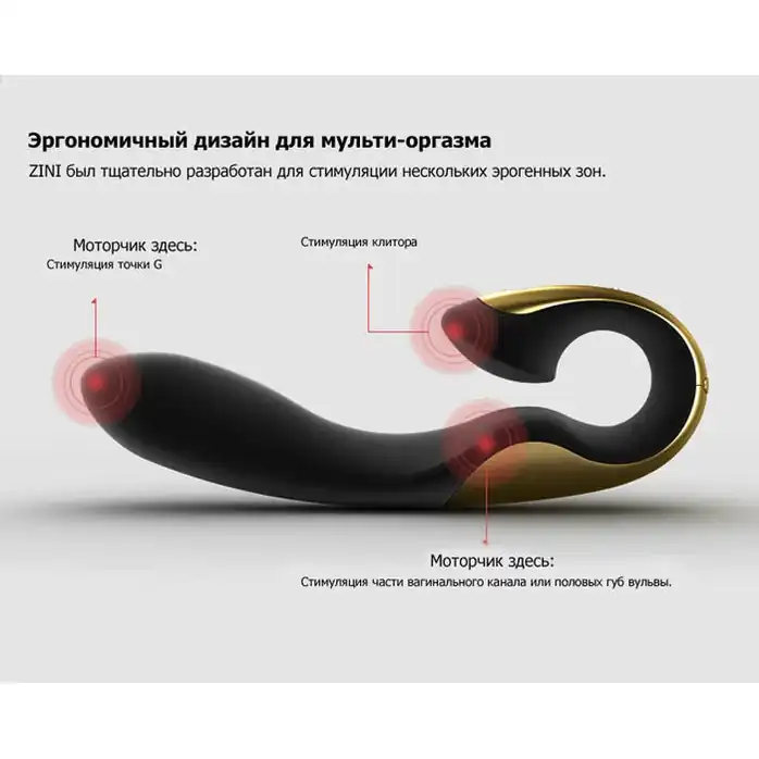 Черный вибратор ZINI ROAE. Фотография 3.