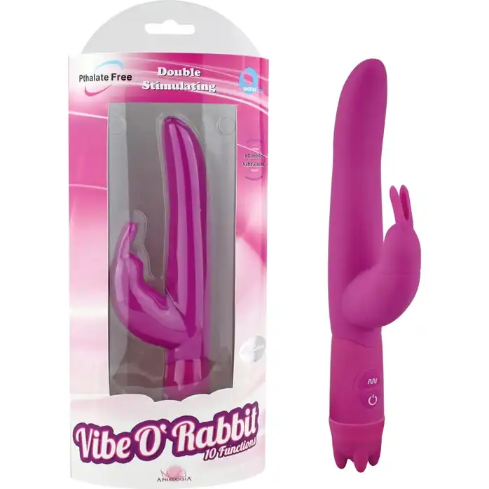 Тёмно-пурпурный вибростимулятор 10 Function Vibe-O rabbit - 21 см. Фотография 2.
