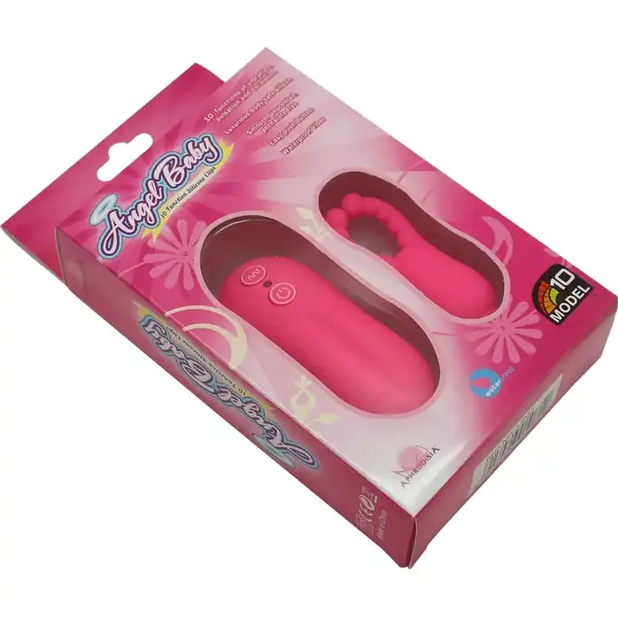 Розовый вибростимулятор с усиками Angel Baby NIpple Cock clips. Фотография 4.