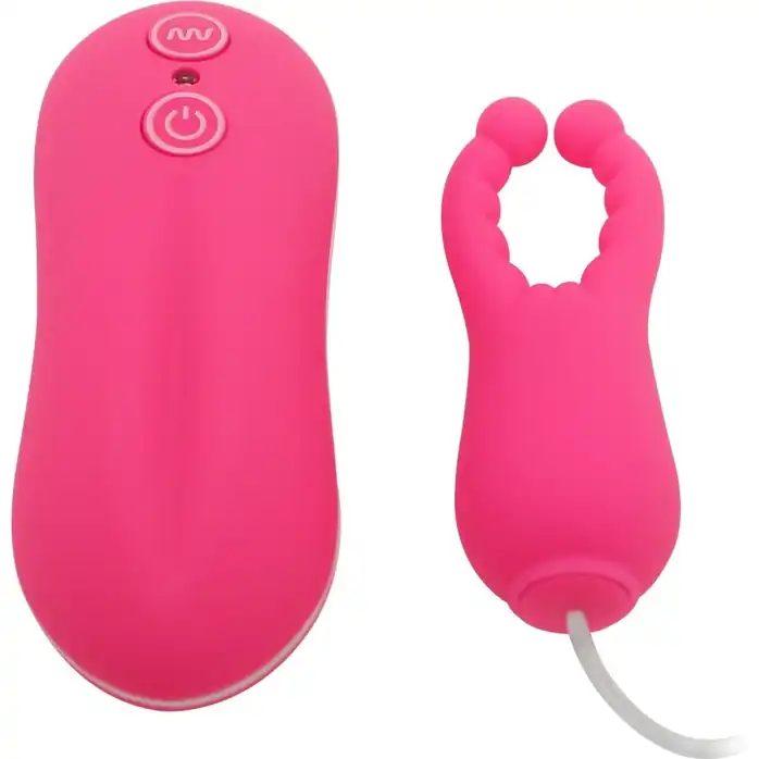 Розовый вибростимулятор с усиками Angel Baby NIpple Cock clips