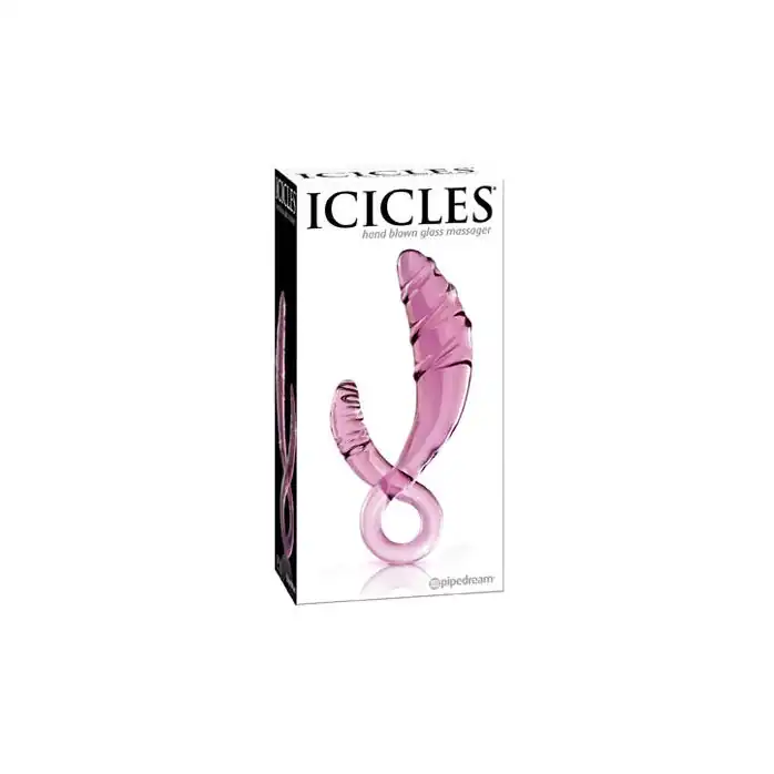Розовый стеклянный фаллоимитатор 2-в-1 ICECLES № 30 - Icicles. Фотография 2.