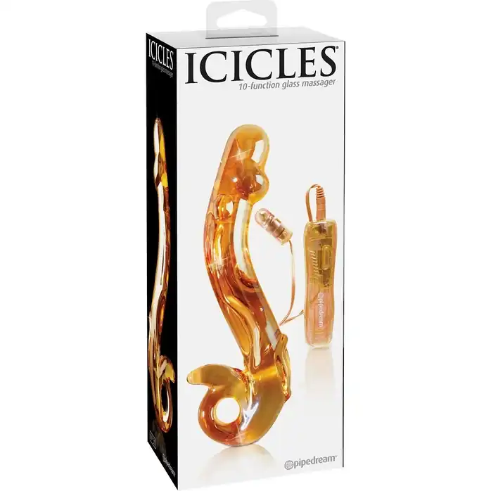 Желтый стеклянный фаллос с вибропулей ICECLES №35 - 18,5 см - Icicles. Фотография 5.