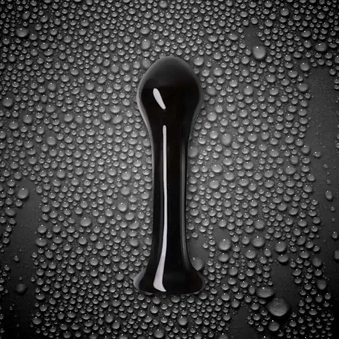 Черный стеклянный анальный стимулятор Crystal Droplets - 14,6 см - Crystal. Фотография 2.