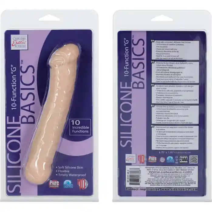 Силиконовый вибромассажер Silicone Basics 10-Function G - 17,25 см - Silicone Basics. Фотография 2.