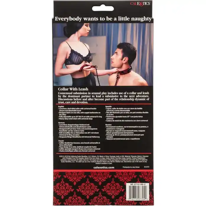 Атласный ошейник с цепью Scandal Collar with Leash - Scandal. Фотография 10.