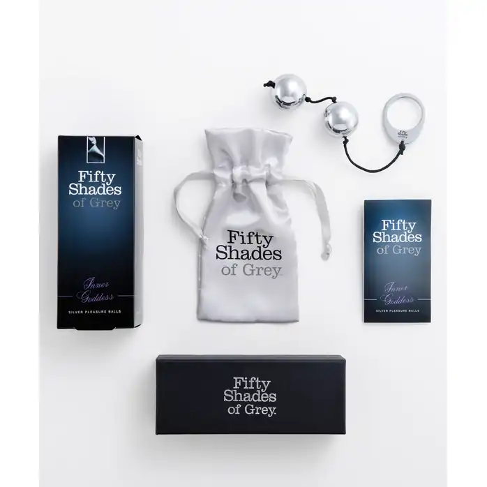 Тяжелые металлические вагинальные шарики Silver Metal Ben Wa Balls - Fifty Shades of Grey. Фотография 4.
