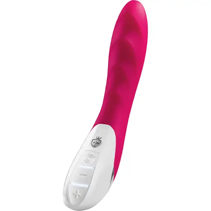 Ярко-розовый вибратор Mystim Sassy Simon - 27 см