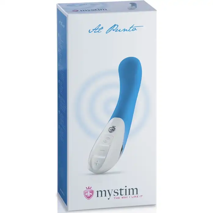 Голубой вибратор Mystim Al Punto - 25 см. Фотография 4.