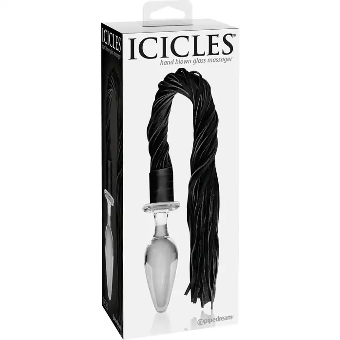 Прозрачная стеклянная анальная пробка Icicles №49 с хвостом - Icicles. Фотография 5.