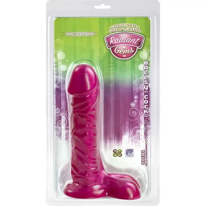 Фаллоимитатор Ballsy Cock цвета фуксии - 18 см - Radiant Gems. Фотография 3.