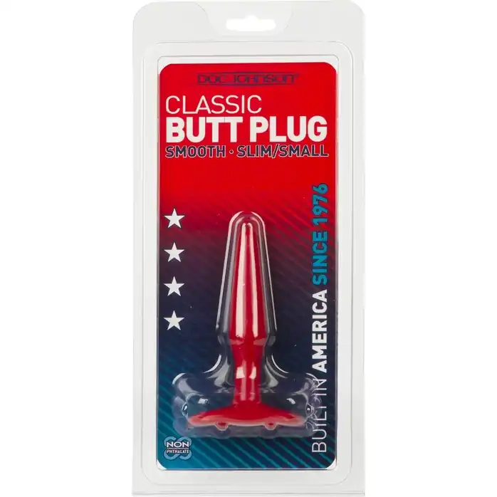 Красная тонкая анальная пробка Butt Plugs Smooth Classic Slim/Small - 10,5 см - The Classics. Фотография 2.