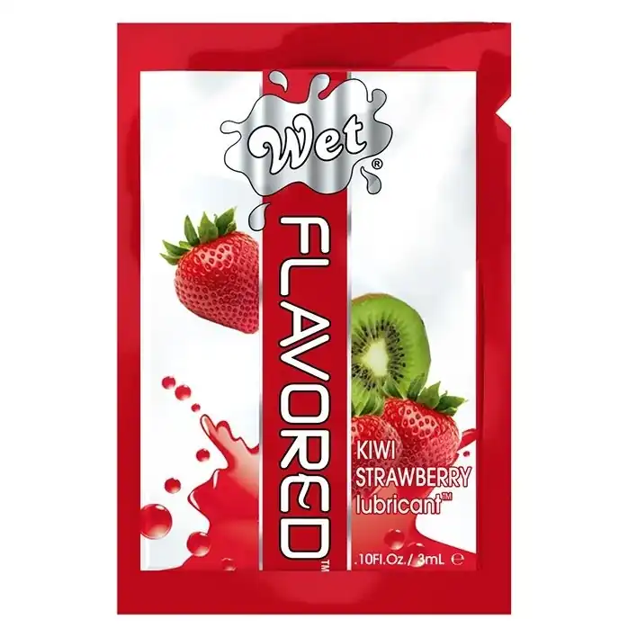 Лубрикант Wet Flavored Kiwi Strawberry с ароматом киви и клубники - 3 мл - Wet Flavored