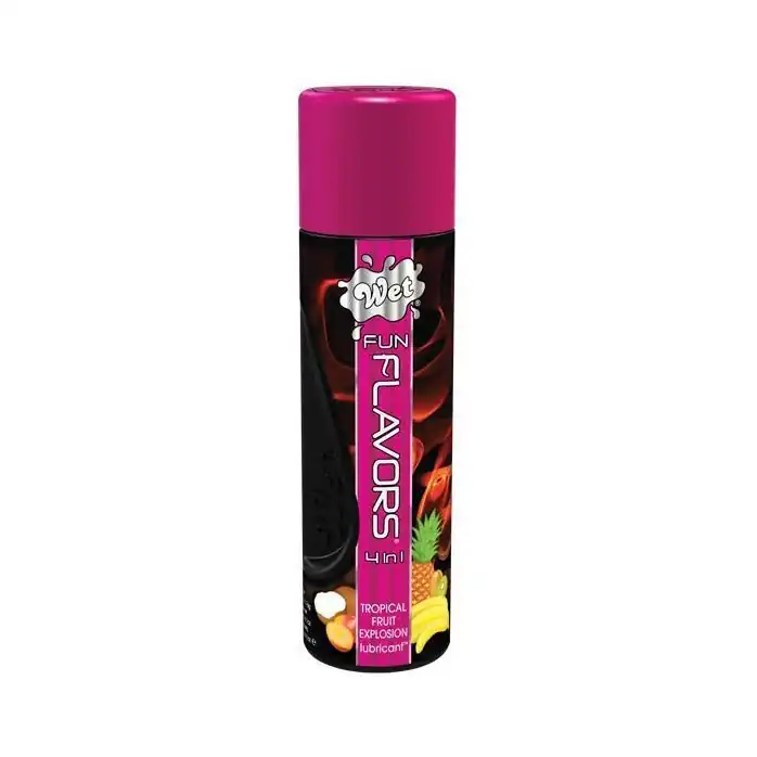Разогревающий лубрикант Fun Flavors 4-in-1 Tropical Fruit Explosion с ароматом тропических фруктов - 316 мл - Wet Fun Flavors 4-in-1